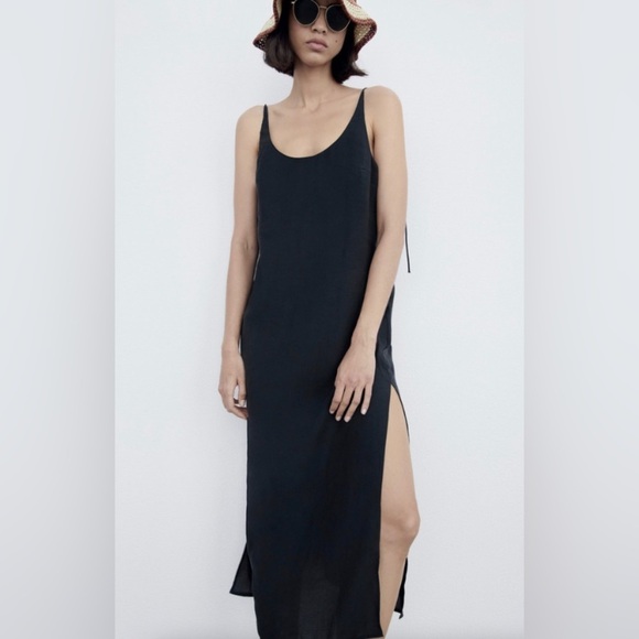 Zara Black Midi Dress - Picture 1 of 12
